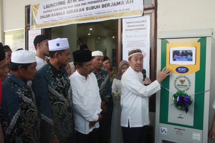 Syamsuar Launching ATM Beras Baznas di Tualang.