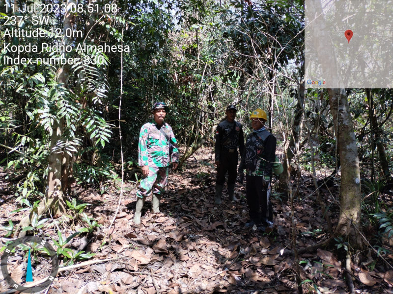 Bhabinsa 05/Gas Kopda Ridho Almahesa Lakukan Patroli Hutan Konsesi Mitigasi