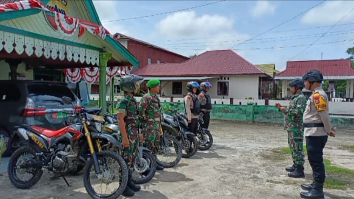 Kompak, Danramil 05/Gas Bersama Kapolsek Gas Pimpin Giat Patroli Sinergitas TNI-POLRI