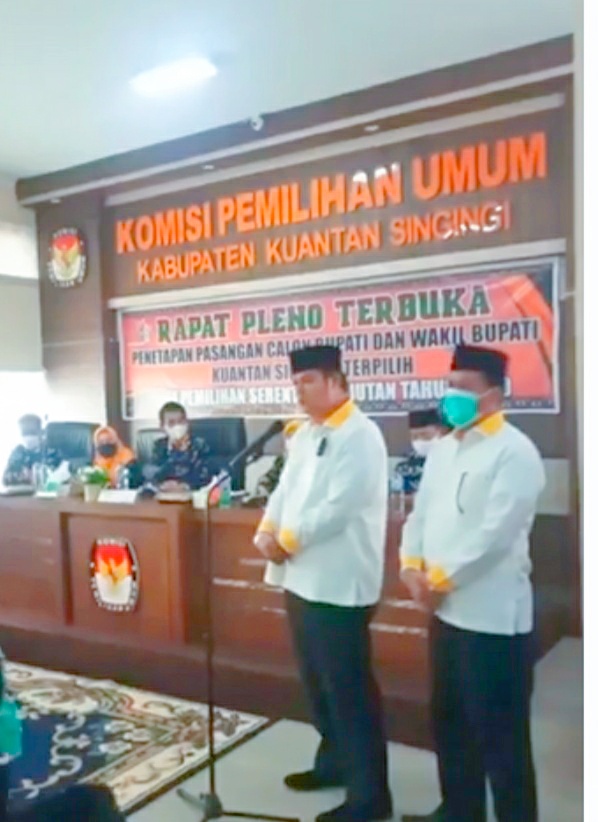 KPU Kuansing Tetapkan ASA Sebagai Bupati dan Wabup Terpilih