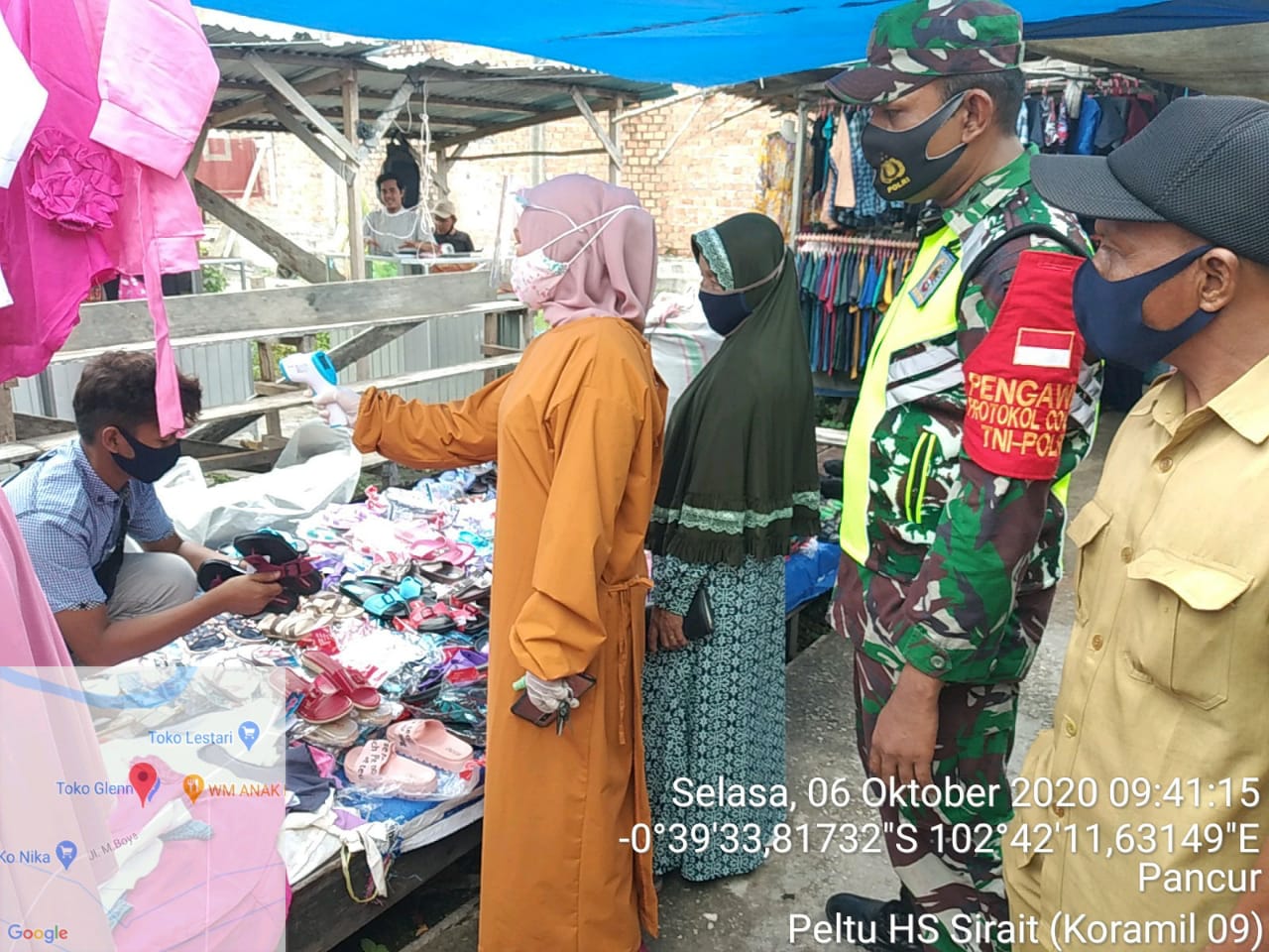 Koramil 09/Kemuning Kodim 0314/Inhil Terus Lakukan Penegakan Prokes