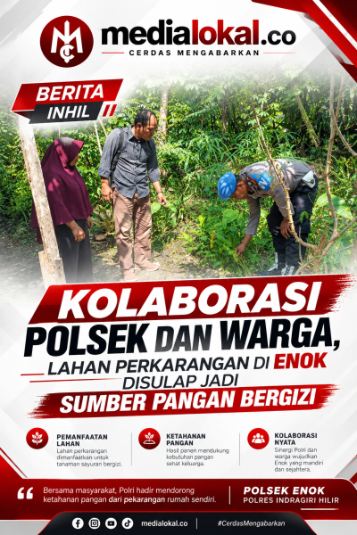 Bersama Warga Binaan, Personel Polsek Enok Dorong Pemanfaatan Lahan untuk Ketahanan Pangan