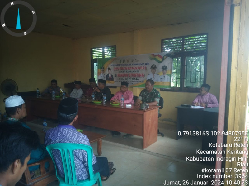 Danpos Koramil 09/Keritang Ikuti Musrenbang dan Rembuk Stunting