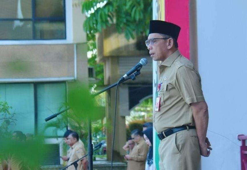 Jaga Integritas dan Kesejahteraan Bangsa, Asisten III Setda Kampar Pimpin Apel Gabungan OPD