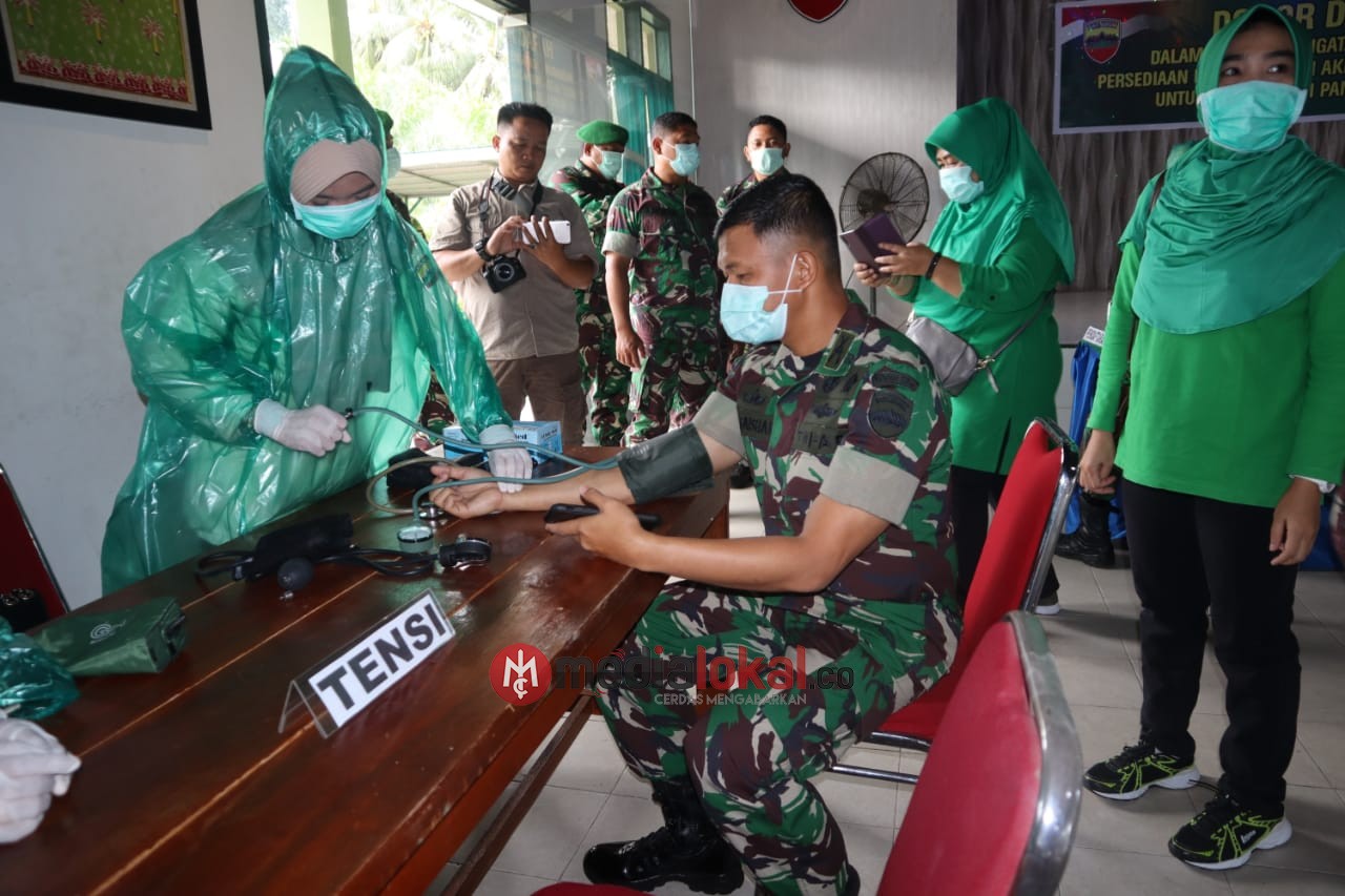 Ditengah Pandemi Covid-19, Kodim 0314/Inhil Laksanakan Donor Darah Bantu Masyarakat 