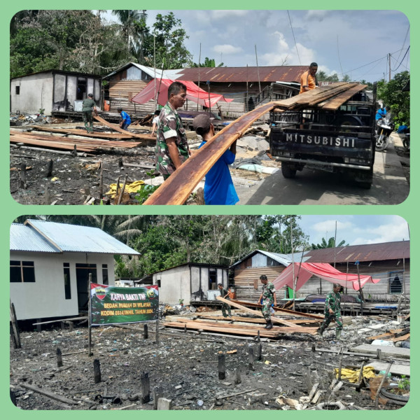 Sempat Tertunda, Danramil 07/Reteh Lanjutkan Karya Bakti Bersama Masyarakat