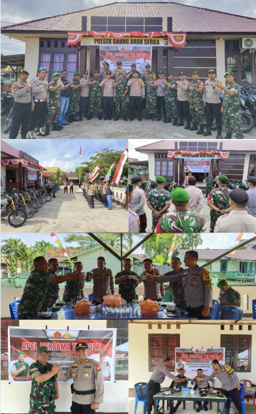 SOLID!!! Polsek GAS dan Koramil 05 GAS Gelar Kegiatan Apel Bersama TNI-POLRI