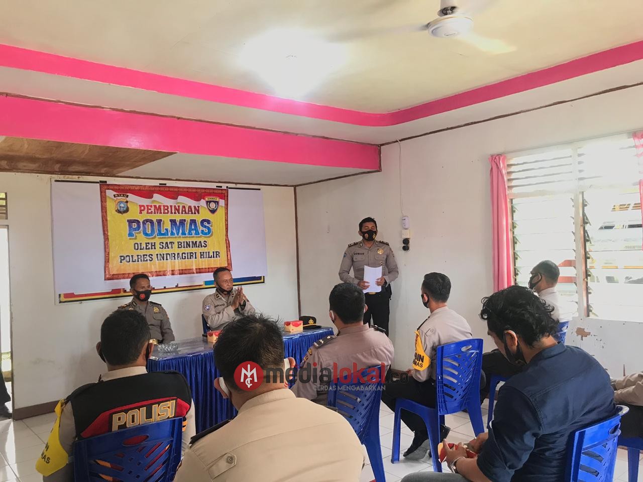 Personil Polsek GAS Mendapat Pembinaan Polmas dari Kaur Satbinmas Polres Inhil