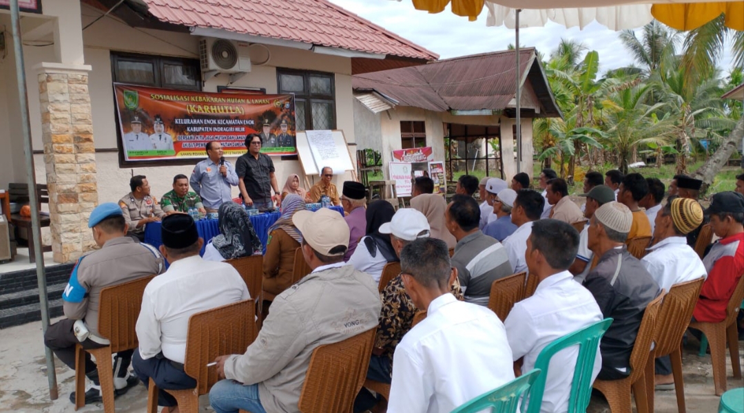 Polsek Enok Berperan Aktif dalam Kegiatan Sosialisasi Pencegahan Kebakaran Hutan