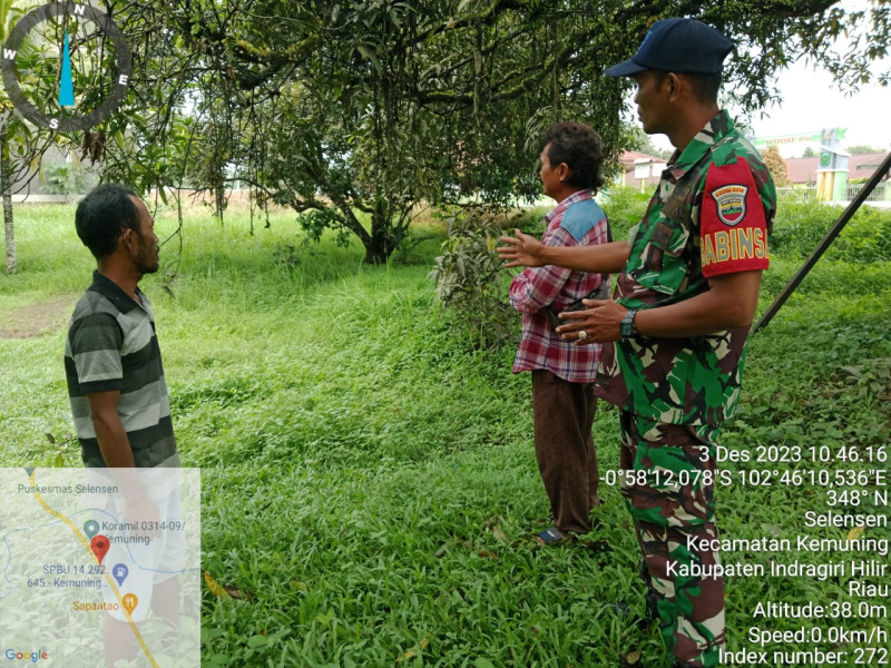 Pencegahan dan Sosialisasi Karhutla Rutin Dilaksanakan Babinsa Koramil 09/Kemuning Guna Cegah Kebakaran Lahan dan Hutan