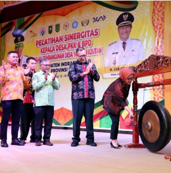 Bupati Inhil Membuka Pelatihan Sinergitas Kepala Desa, PKK & BPD Dalam Pembangunan Desa Berkelanjutan Se Kab. Inhil