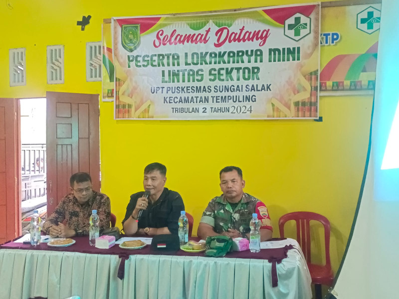 Babinsa Koramil 03/Tpl, Hadiri Lokakarya Mini Lintas Sektoral UPT Puskesmas Sungai Salak Triwulan II
