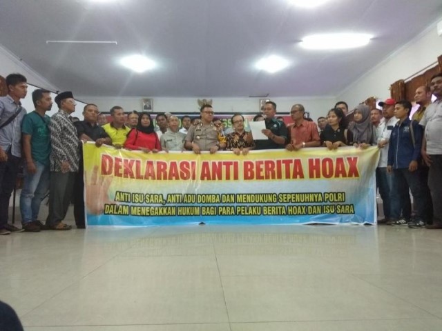 Laksanakan Focus  Group Discusion, Polres Kampar Gelar Deklarasi Anti Hoax
