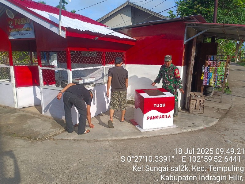 Warga Kampung Pancasila dan Serka N. Sipayung: Kreativitas dan Semangat dalam Mewarnai Pos Kamling