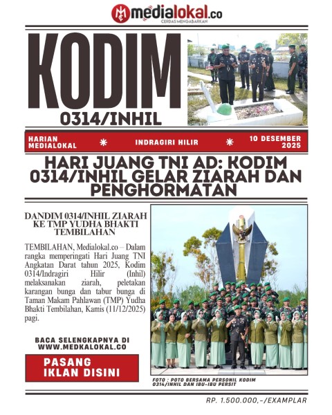 Hari Juang TNI AD, Dandim 0314/Inhil Pimpin Ziarah ke TMP Yudha Bhakti