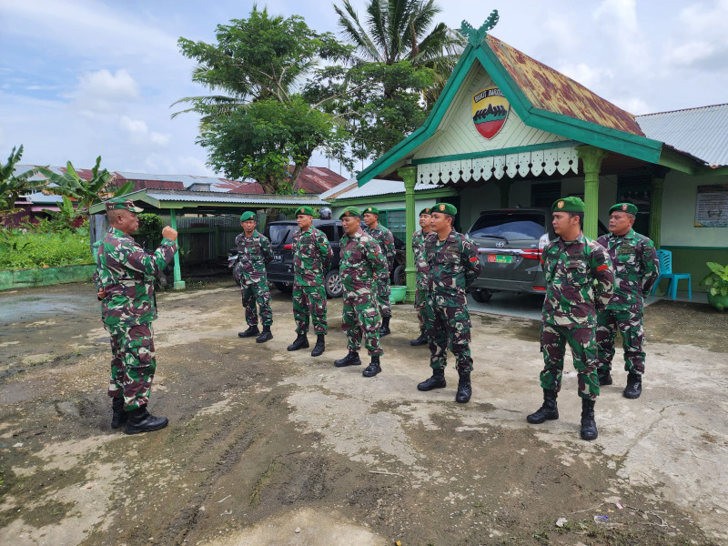 Danramil 05/Gas Kapten Czi Slamet Hirohito Pimpin Apel Kesiapsiagaan Antisipasi Bencana Alam