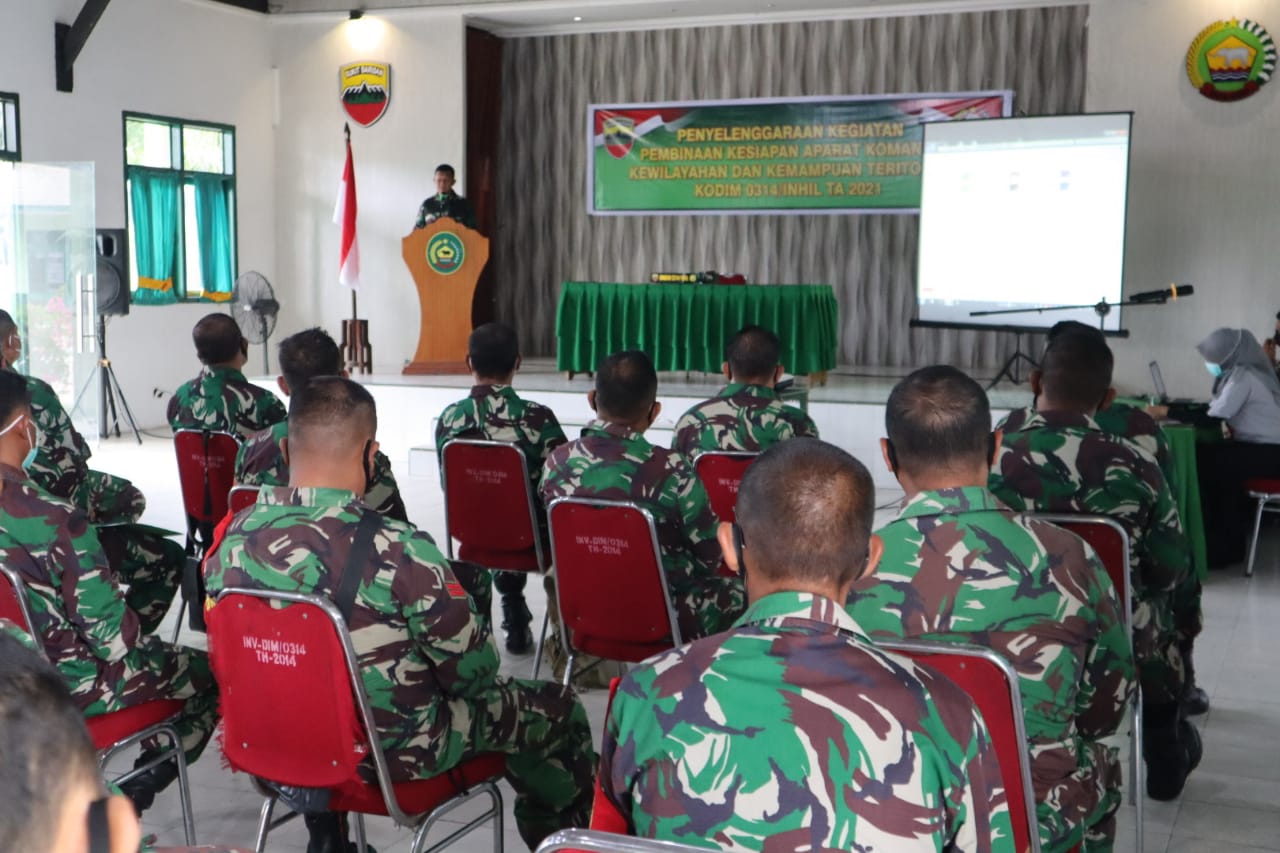Diikuti Jajaran Danramil dan Babinsa, Kodim 0314/Inhil Taja Pembinaan Komando Kewilayahan