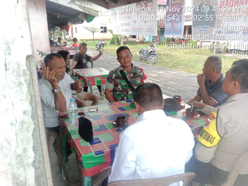 Sinergitas Menjaga Kamtibmas, TNI-Polri di Tempuling Kompak Serukan Pilkada Damai ke Warga