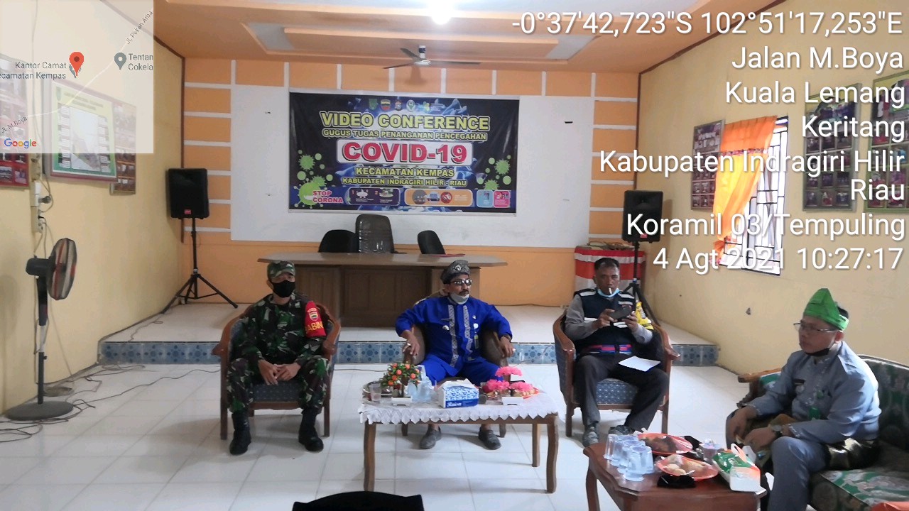 Babinsa 03/Tempuling Hadiri Rapat Kordinasi Persiapan  Upacara HUT Kemerdekaan RI Ke-76 Tahun 2021