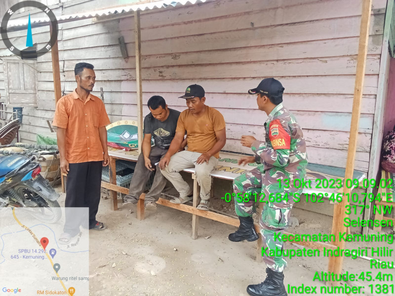 Babinsa Koramil 09/Kmg Turun Untuk Terus Menjaga Hubungan Silaturahmi Antar Sesama