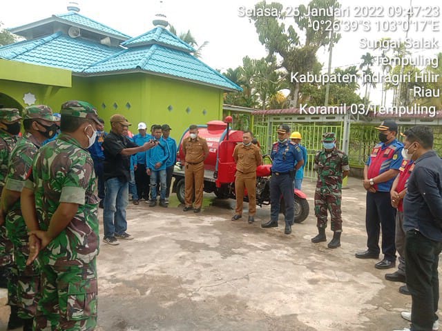 Danramil 03/Tempuling Ikut Serta Laksanakan Simulasi Damkar