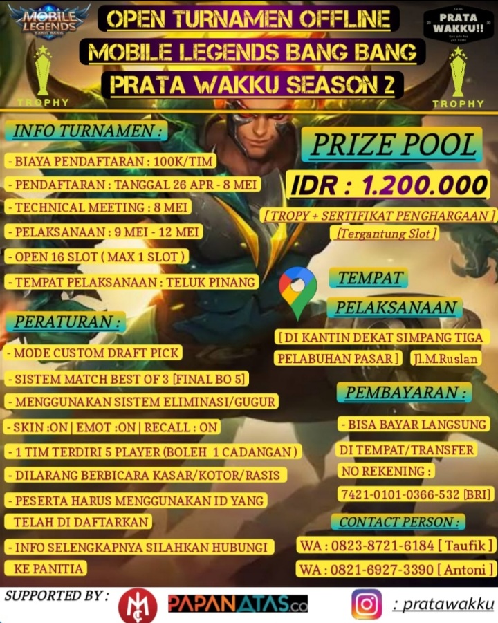 Season 2, Prata Wakku dan Medialokal Group Kembali Menggelar Kejuaran ML Bang-Bang