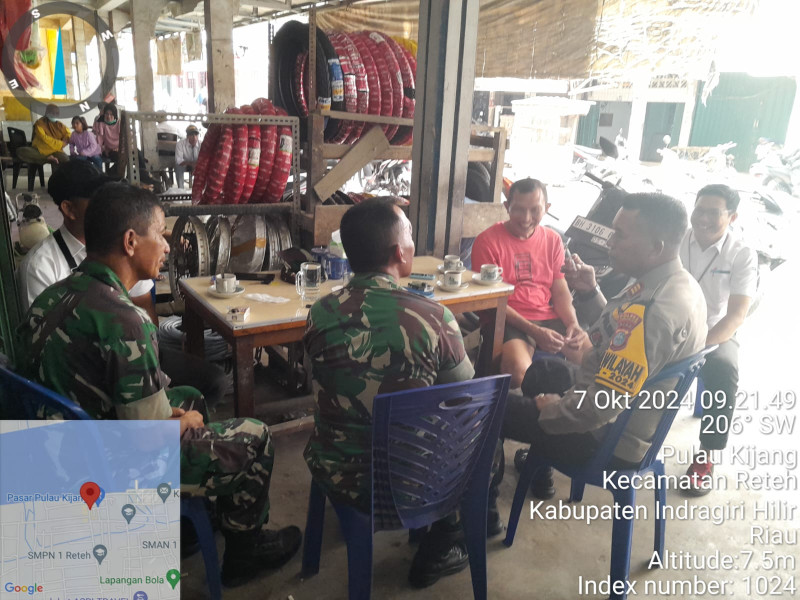 Koramil 07/Reteh Bersama Polri Perkuat Jalin Silaturahmi Guna Ciptakan Pemilu Damai