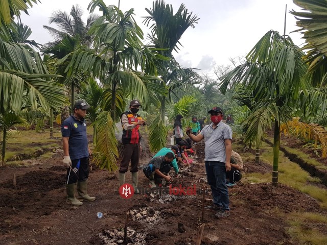 Bhabinkamtibmas Polsek GAS Lakukan Penyemprotan Hama