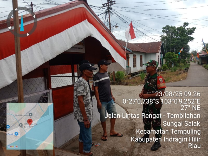 Babinsa Serda Riko Saputra Jalin Silaturahmi dengan Warga Kampung Pancasila, Himbau Masyarakat untuk Jaga Kamtibmas