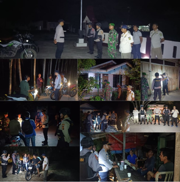 Kapolsek Gaung Anak Serka Pimpin patroli Gabungan Antisipasi Tindak Kejahatan Sa'at Pemadaman listrik Serentak