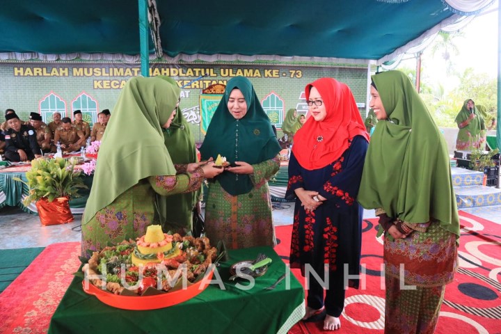 Ketua PC Muslimat NU Inhil Hj. Zulaikhah Wardan hadiri Harla Muslimat NU Ke-73 Kec.Keritang 