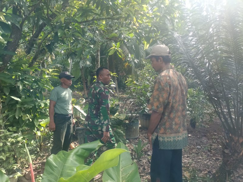 Babinsa Koramil 07/Reteh Komitmen Cegah Karhutla Melalui Patroli Tapal Batas