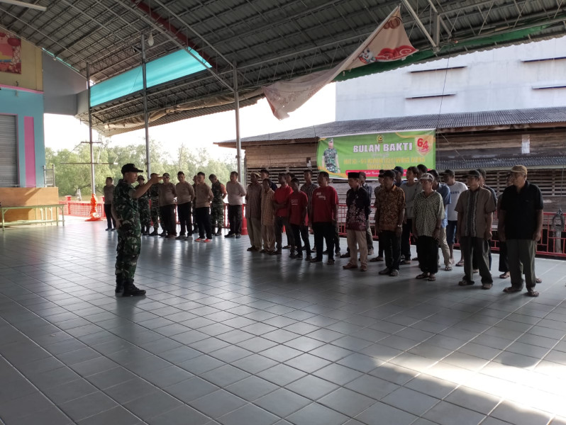 Giat Lakukan Karya Bakti Dalam Rangka HUT Korem 031/WB ke 68 Tahun