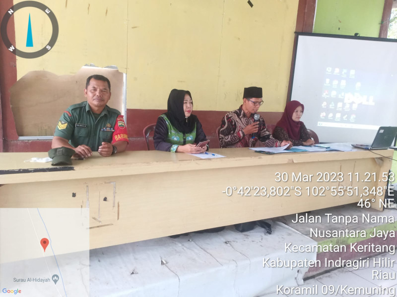 Rapat Hasil DPHP Desa Nusantara Jaya Didampingi Danramil 09/Kemuning