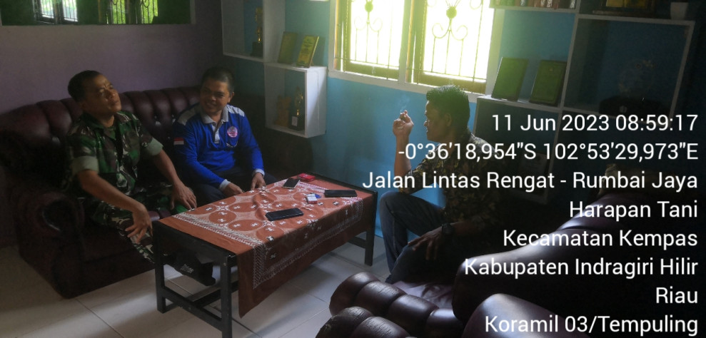 Komsos Babinsa 03/Tpl Dengan Ketua Lingkungan Dan Ormas Rencanakan Gotong Royong