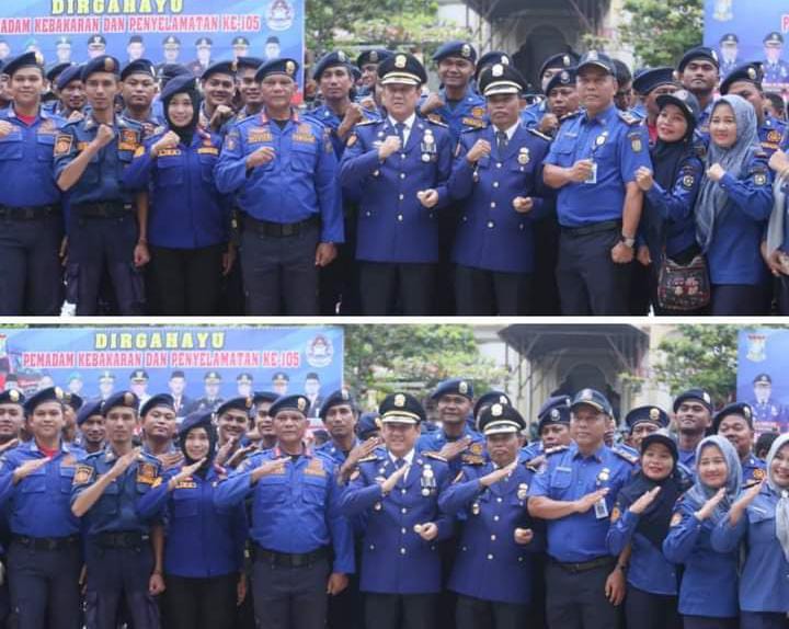 Pj Bupati Kampar Pimpin Apel Gabungan Sekaligus Peringati HUT Damkar Ke-105