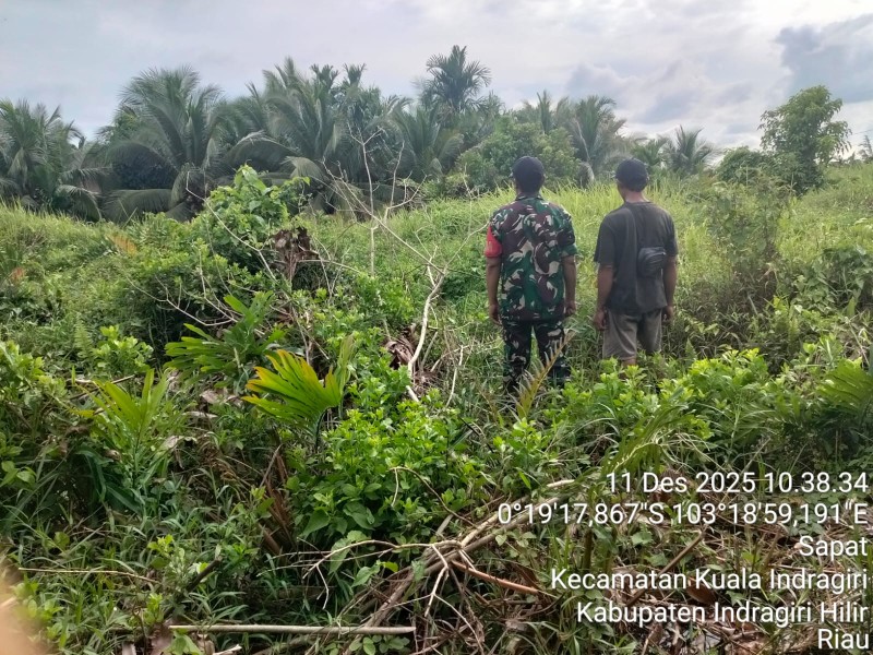 Patroli Tapal Batas, Upaya Cegah Kebakaran Hutan dan Lahan di Wilayah Koramil 04/Kuindra
