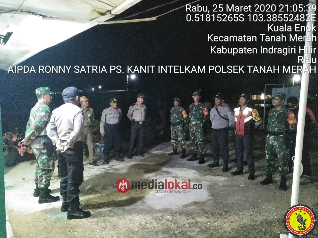 Koramil 02/Tanah Merah dan Polsek serta Pemcam Gelar Apel Bersama Penanganan Covid 19