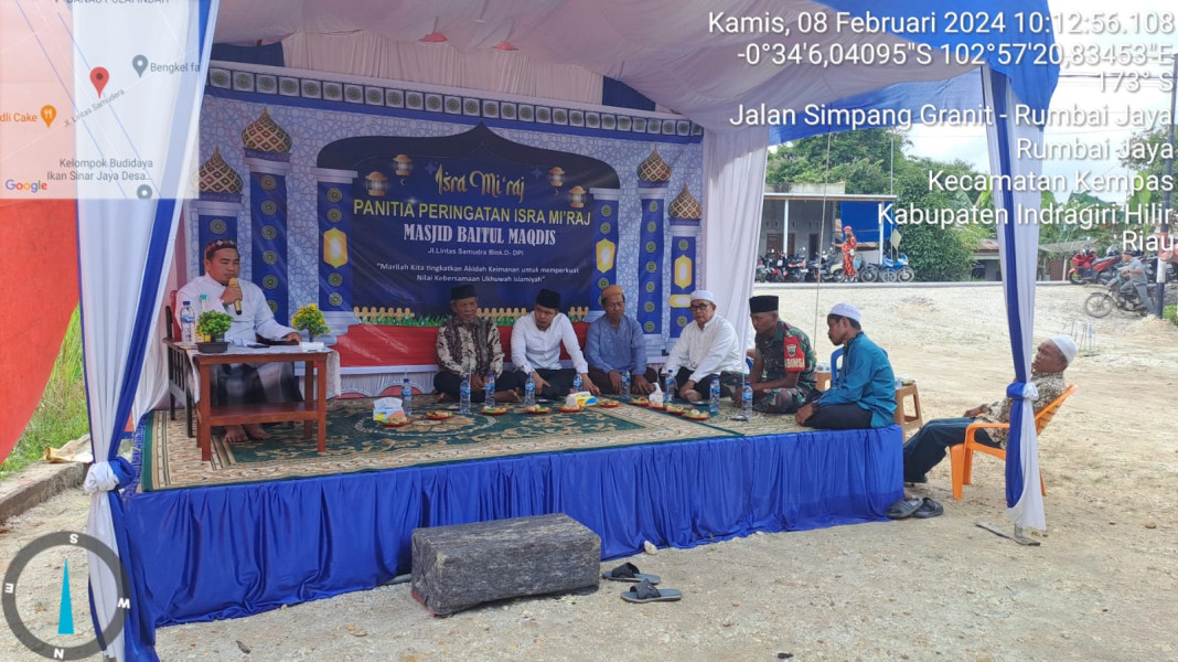 Tingkatkan Silaturahmi, Babinsa Koramil 03/Tpl Kopda Deri Perdana Hadiri Peringatan Isra Mi’raj 1445 H/2024 M