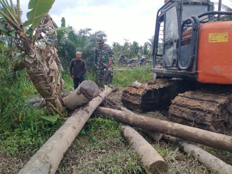 TMMD ke-123, Koramil 07/Reteh Menggesa Penyelesaian Sasaran Fisik di Desa Sialang Panjang
