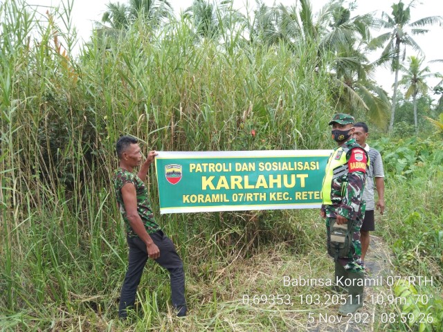 Patroli Karhutla Terus Digalakkan Koramil 07/Reteh