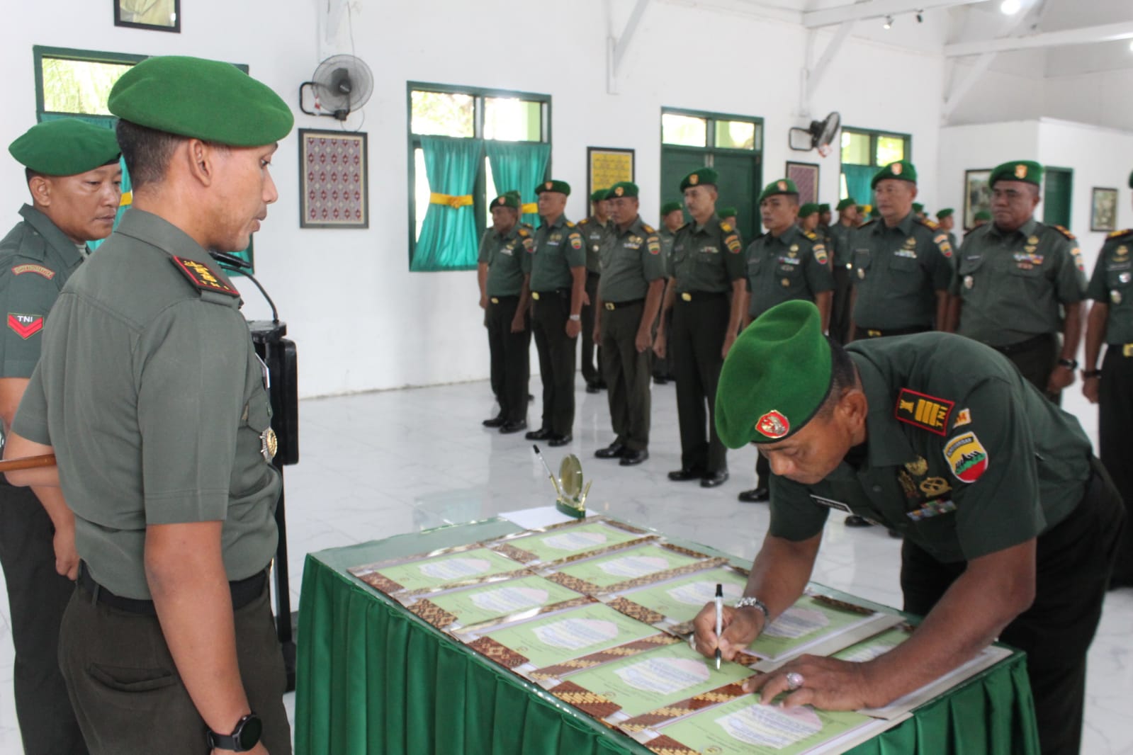 Kodim 0314/Inhil Lakukan Sertijan Perwira Staf dan Danramil Jajaran 0314/Inhil 