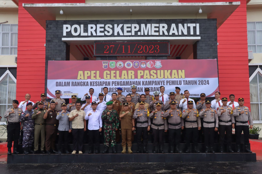 Polres Kepulauan Meranti Gelar Apel Kesiapan Pengamanan Pemilu 2024