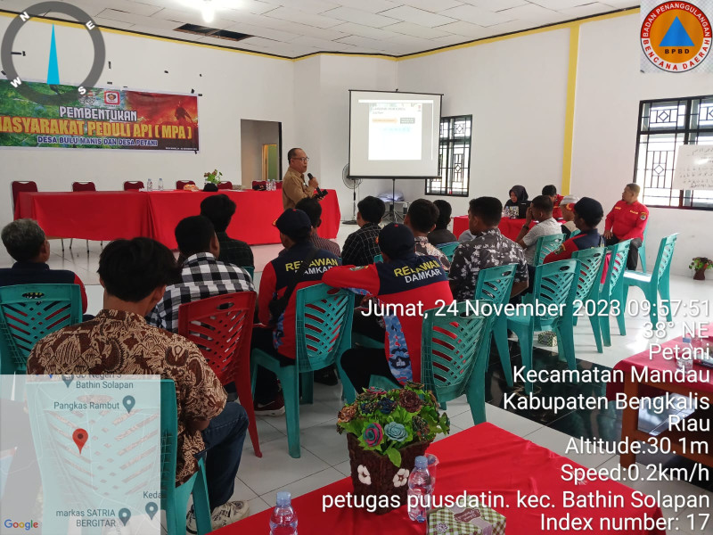 Kalaksa BPBD Bengkalis Hadiri Pembentukan MPA Di Bathin Solapan