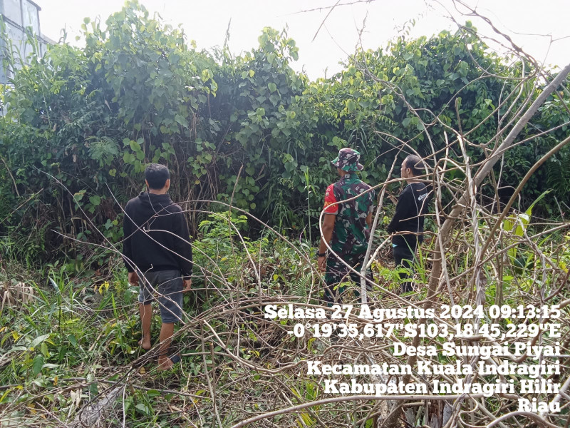 Pencegahan Karhutla Terus Dilakukan Oleh Babinsa Koramil 04/Kuindra Guna Kenyamanan di Lingkungan