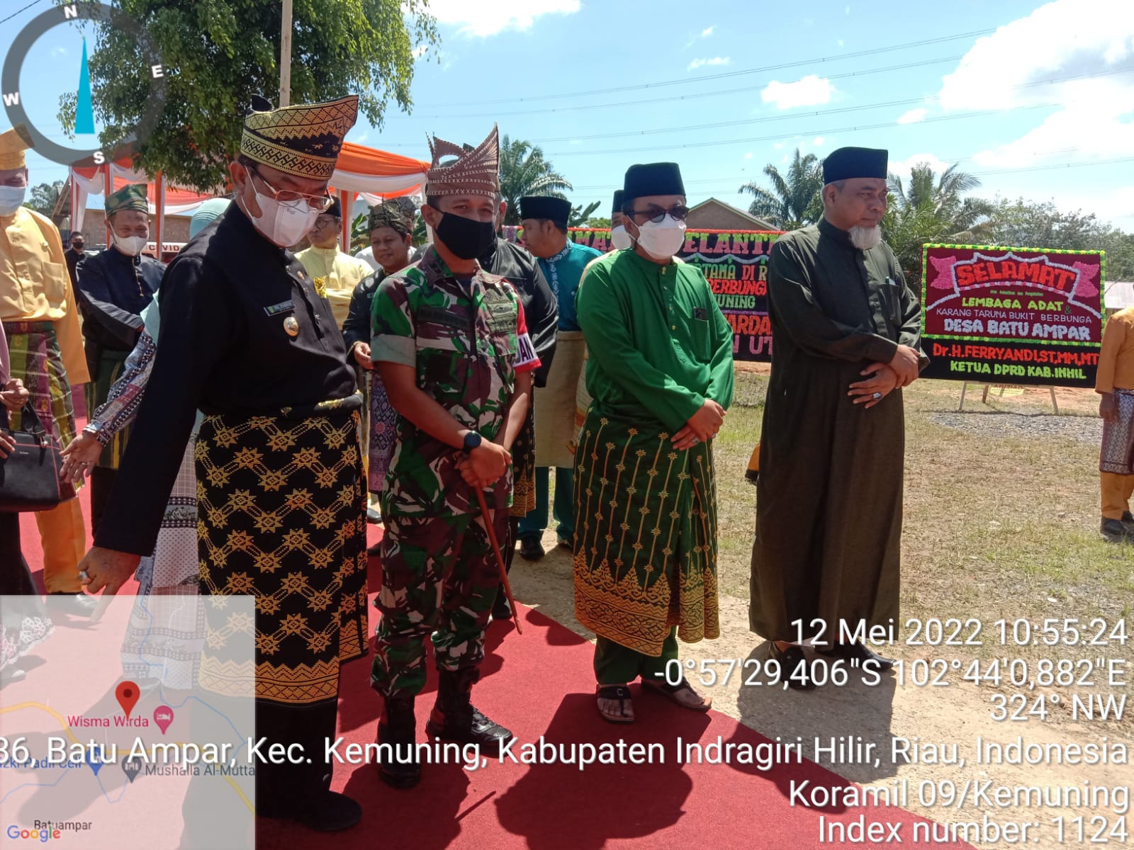 Dandim 0314/Inhil Dampingi Kunker Gubernur Provinsi Riau Dalam Rangka Peresmian Lembaga Adat