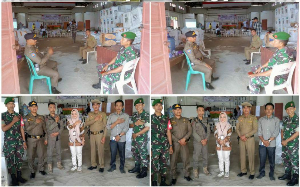 Babinsa Bantu Lakukan Pengamanan Terkait Rapat Pleno Terbuka Lanjutan Rekapitulasi Hasil Pemilu