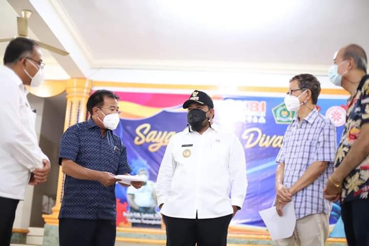 Proses Vaksinasi di Aula Vihara Tri Ratna, Walikota Tanjungbalai Langsung Memantau 