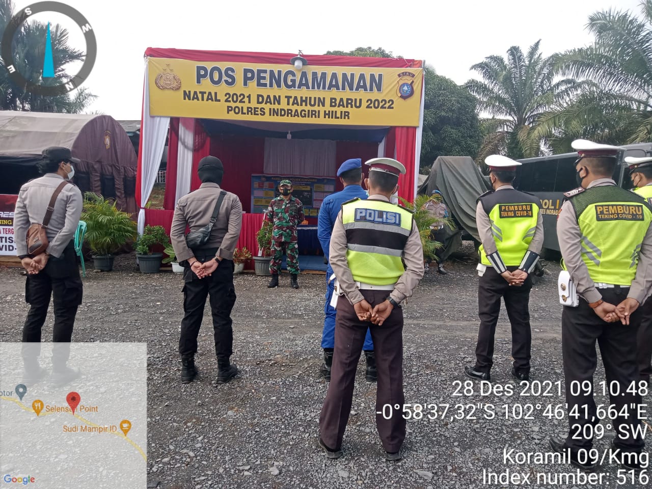 Koramil 09/Kemuning Ikut Serta Pengamanan di Pos Natal dan Tahun Baru 2022