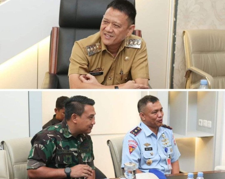 Pj Bupati Kampar Jalin Silaturahmi Bersama Komandan Satuan Pertahanan Pangkalan Lanud Roesmin Nurjadin
